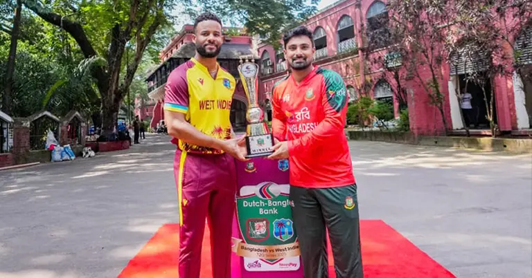 বাংলাদেশ-ওয়েস্ট ইন্ডিজ সিরিজের ট্রফি উন্মোচন